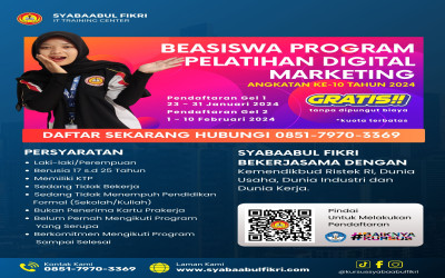 BEASISWA FULL Batch-1 PELATIHAN DIGITAL MARKETING TAHUN 2024